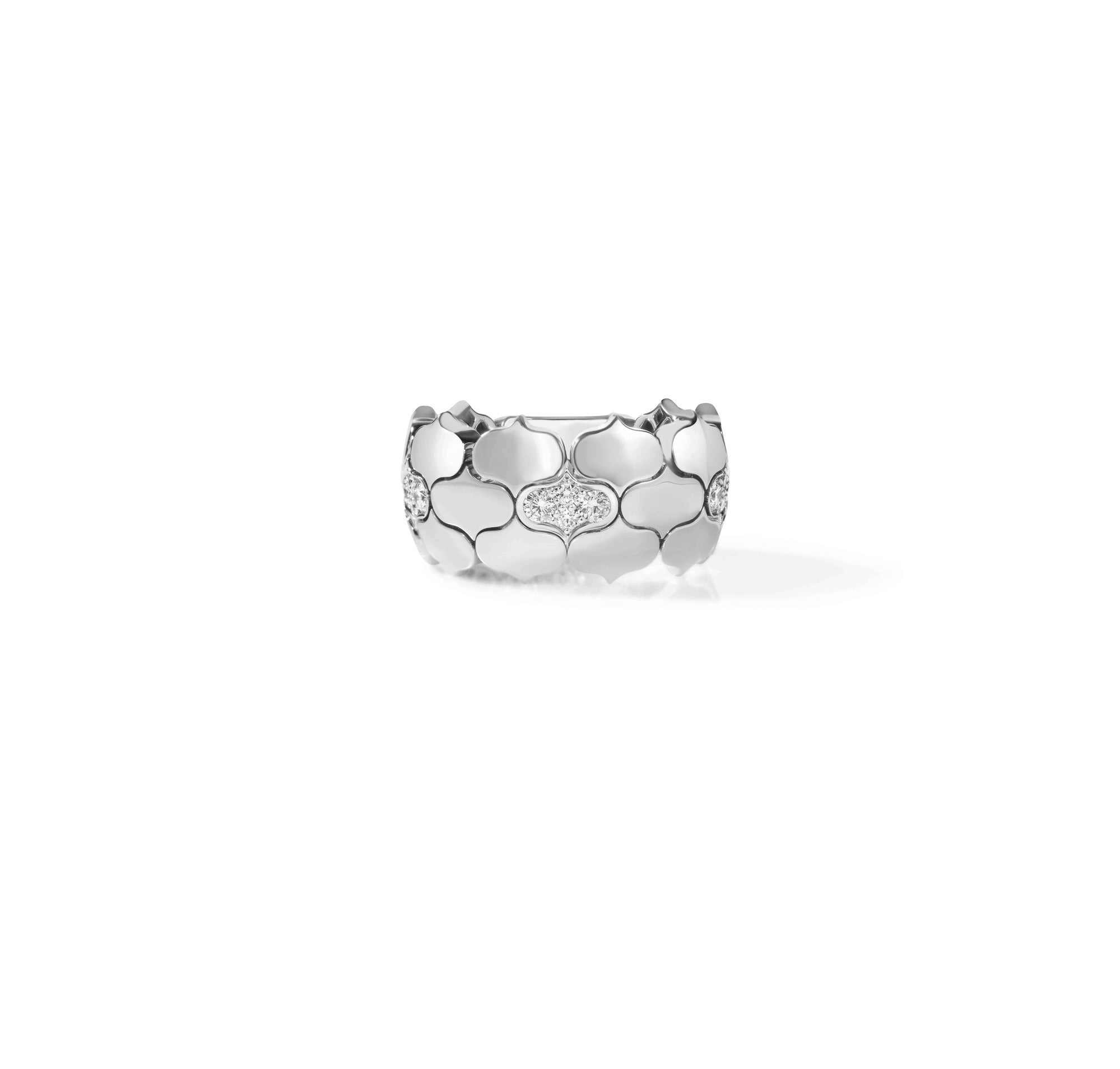18K WHITE GOLD COBRA DIAMOND RING