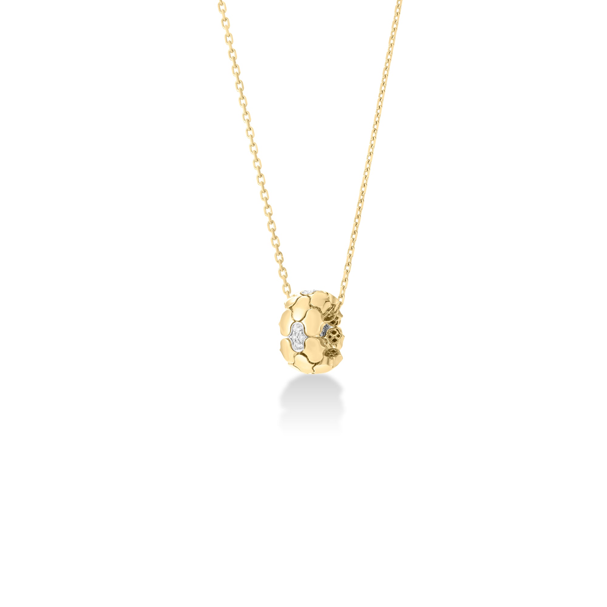 18K YELLOW/WHITE GOLD COBRA DIAMOND NECKLACE