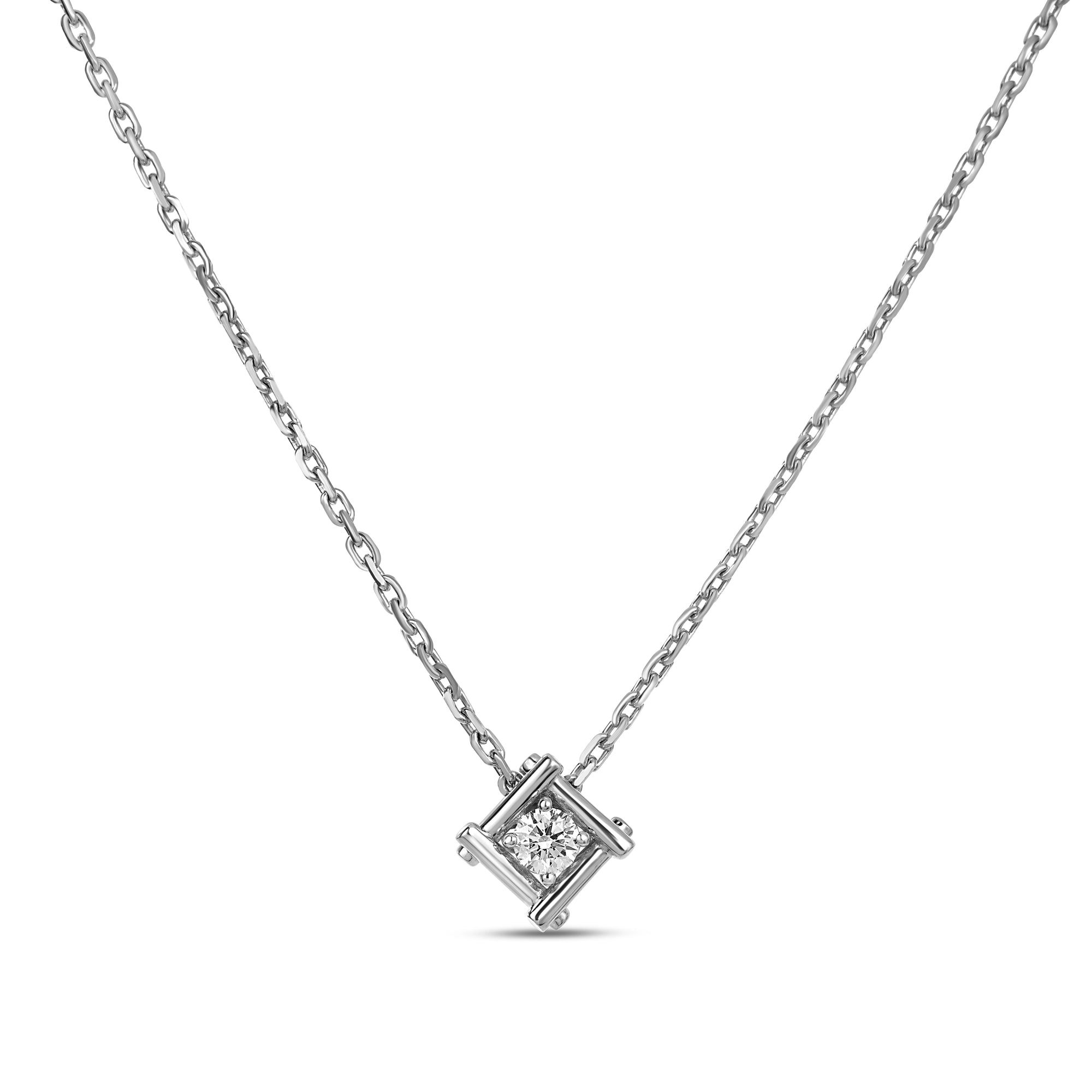18K WHITE GOLD DOMINO BEZEL DIAMOND RING