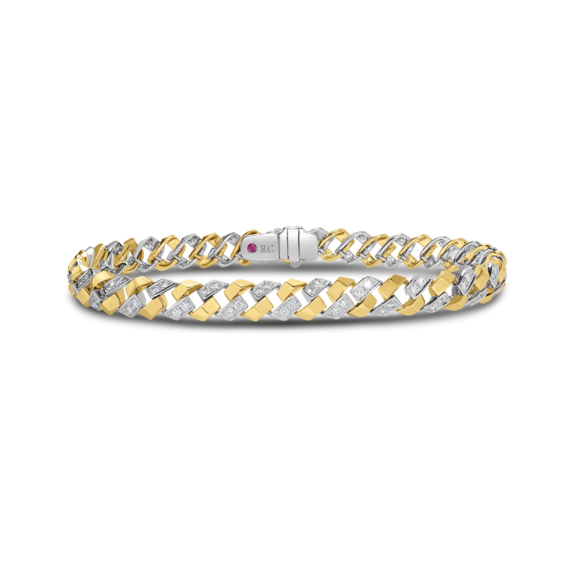 18K YELLOW/WHITE GOLD SAN MARCO DIAMOND BRACELET