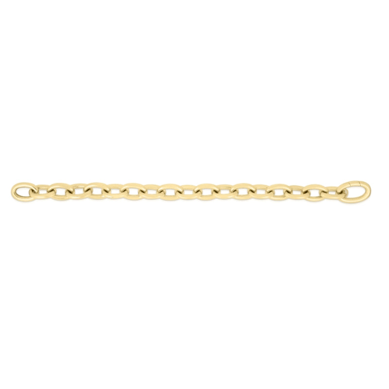 18K YELLOW DESIGNER GOLD SMALL OVAL LINK BRACELET