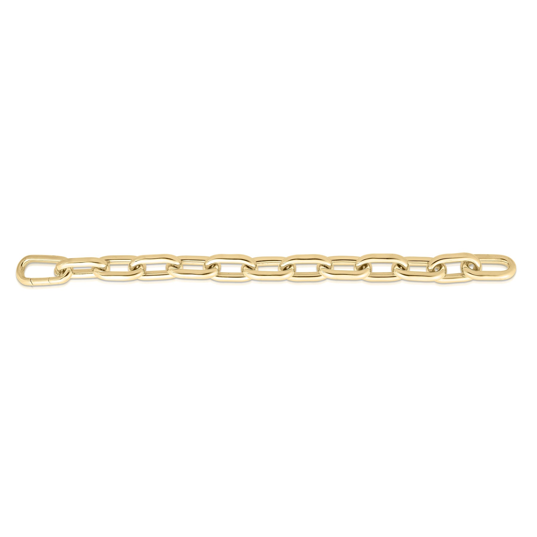 18K YELLOW CHUNKY PAPERCLIP MENS BRACELET