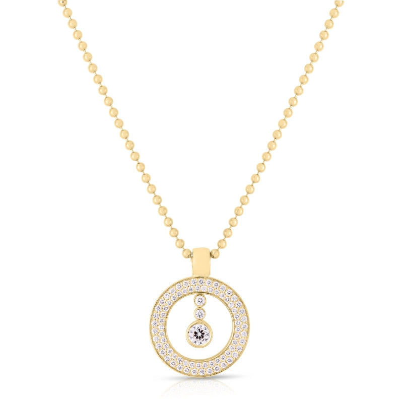 18K YELLOW GOLD PAVE DIAMOND BABY O NECKLACE