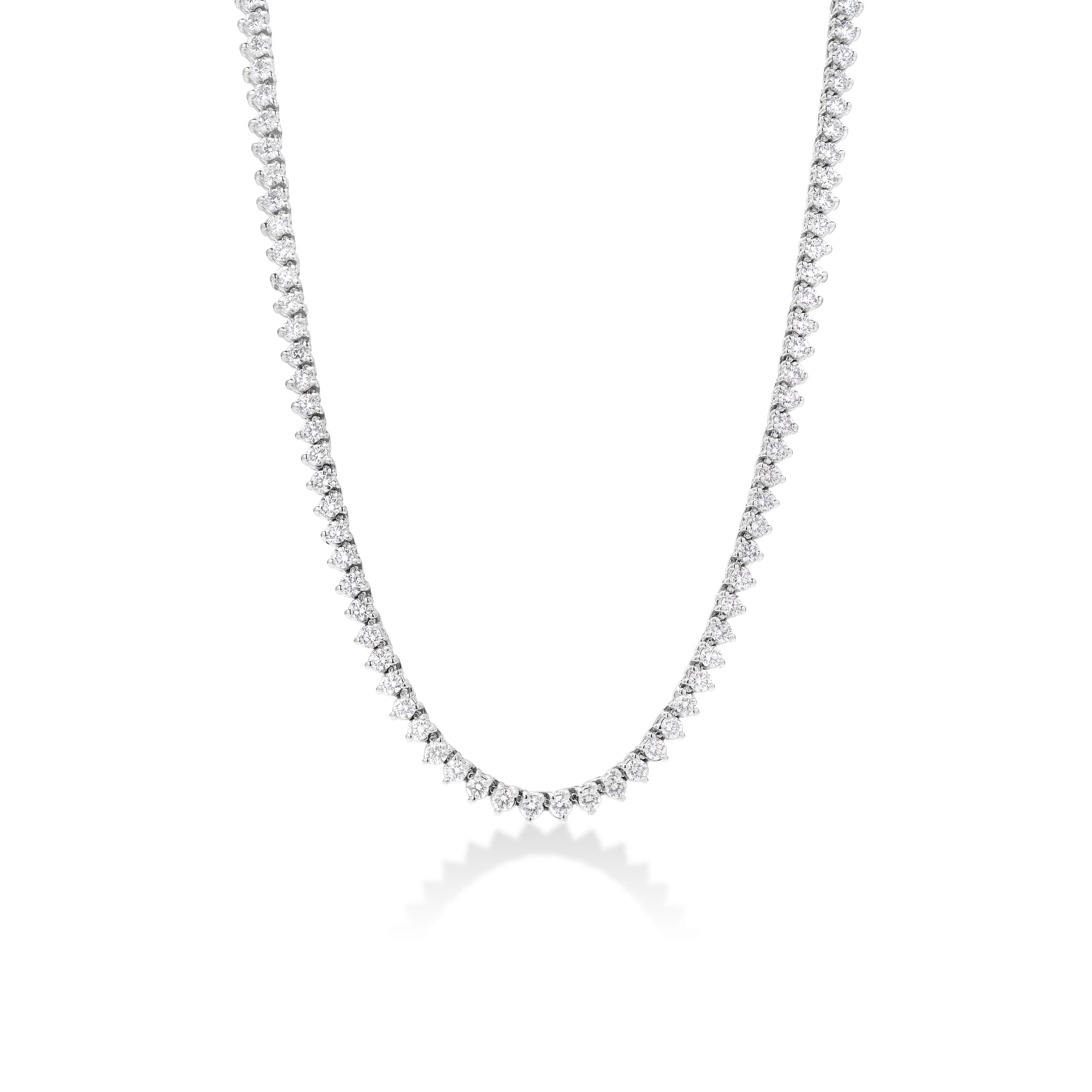 18K WHITE GOLD DIAMOND CLASSIC NON-GRADUATED RIVIERA NECKLACE