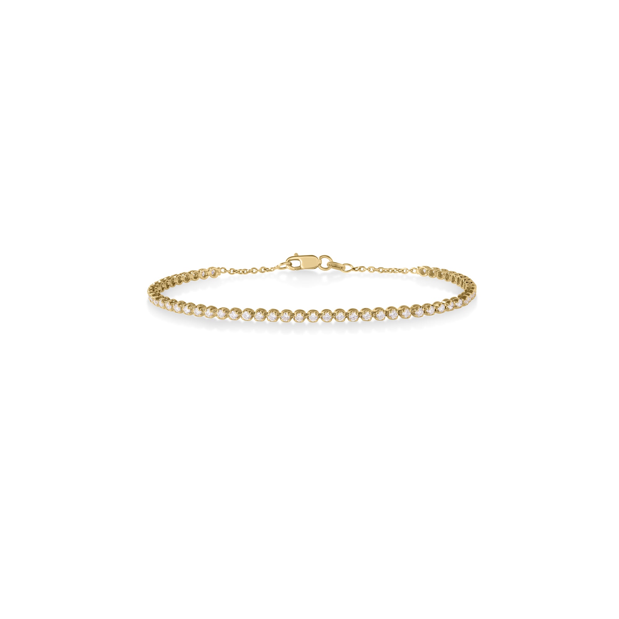 18K YELLOW GOLD DIAMOND CLASSIC TENNIS BRACELET