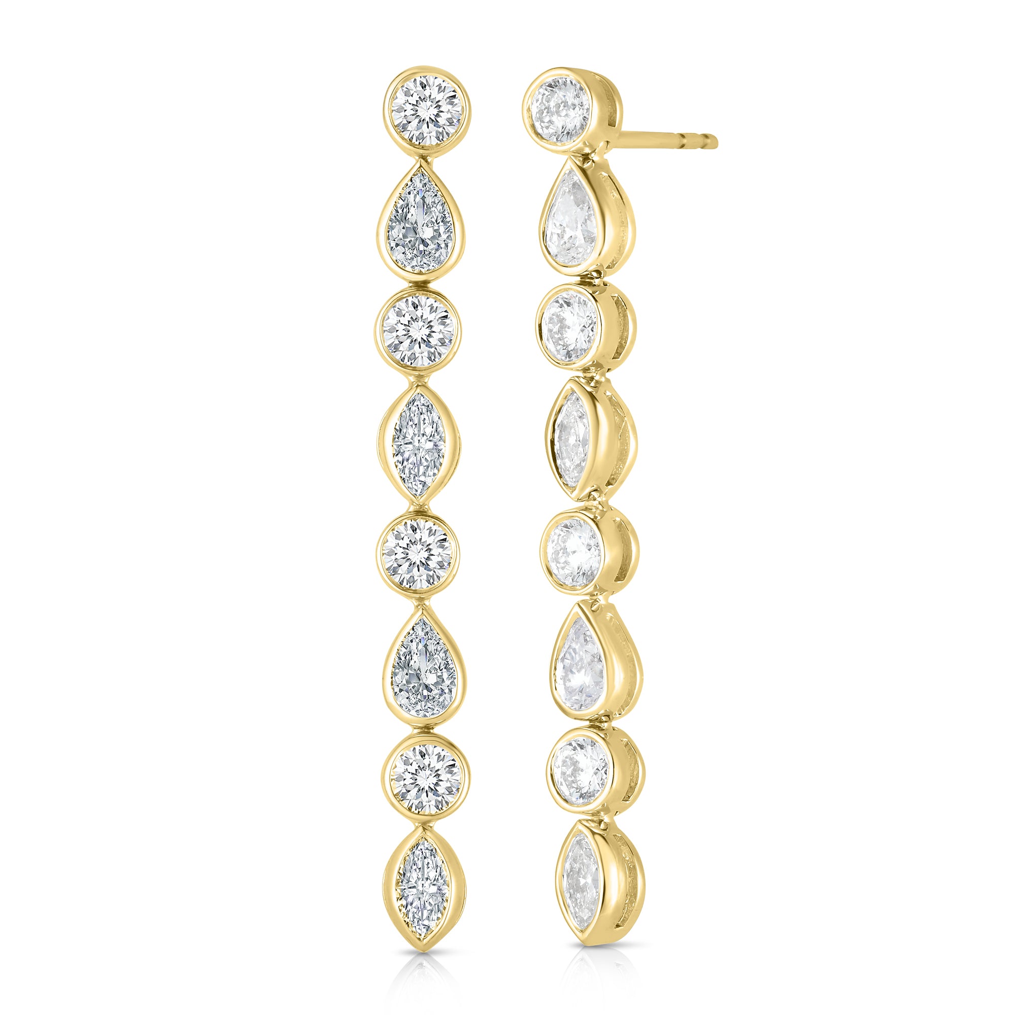 18K YELLOW GOLD DOLCE DIAMOND DANGLE EARRINGS