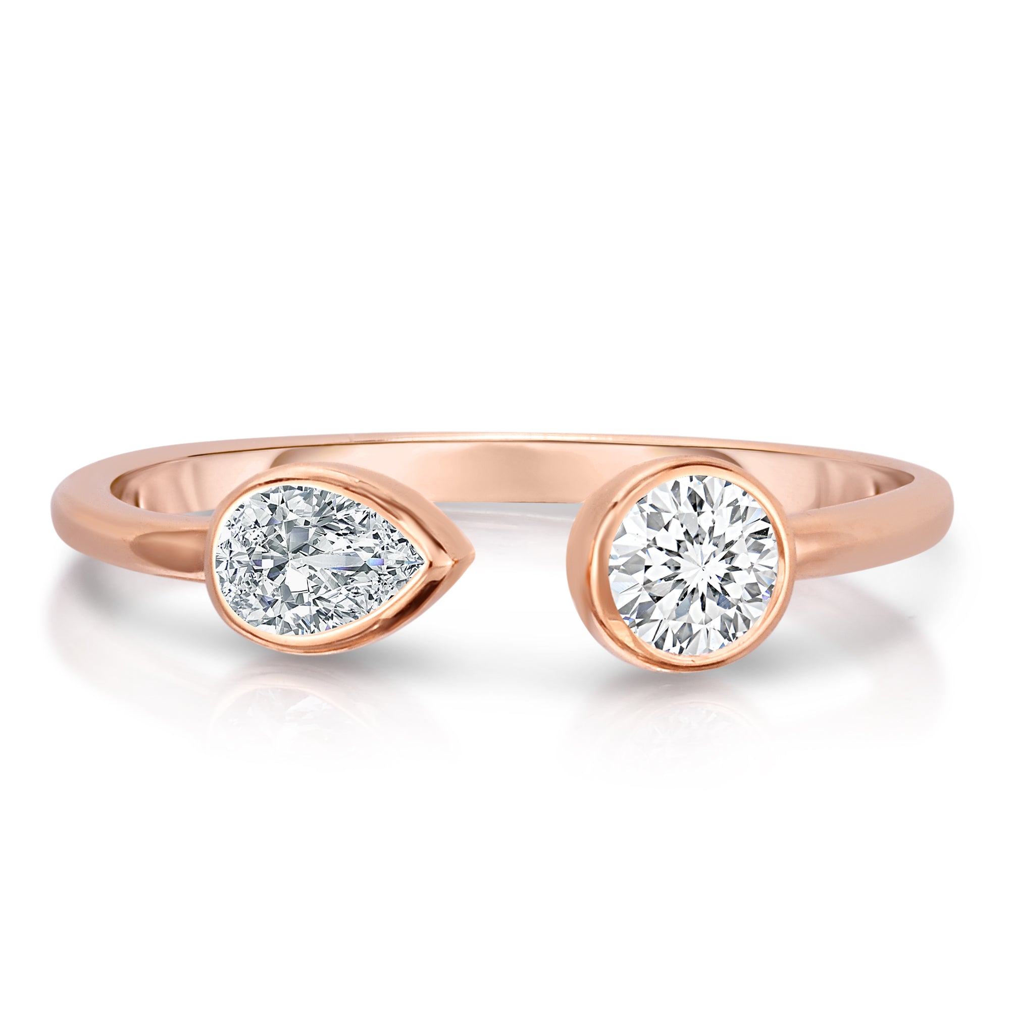 18K ROSE GOLD DOLCE 2 STONE RING - PS