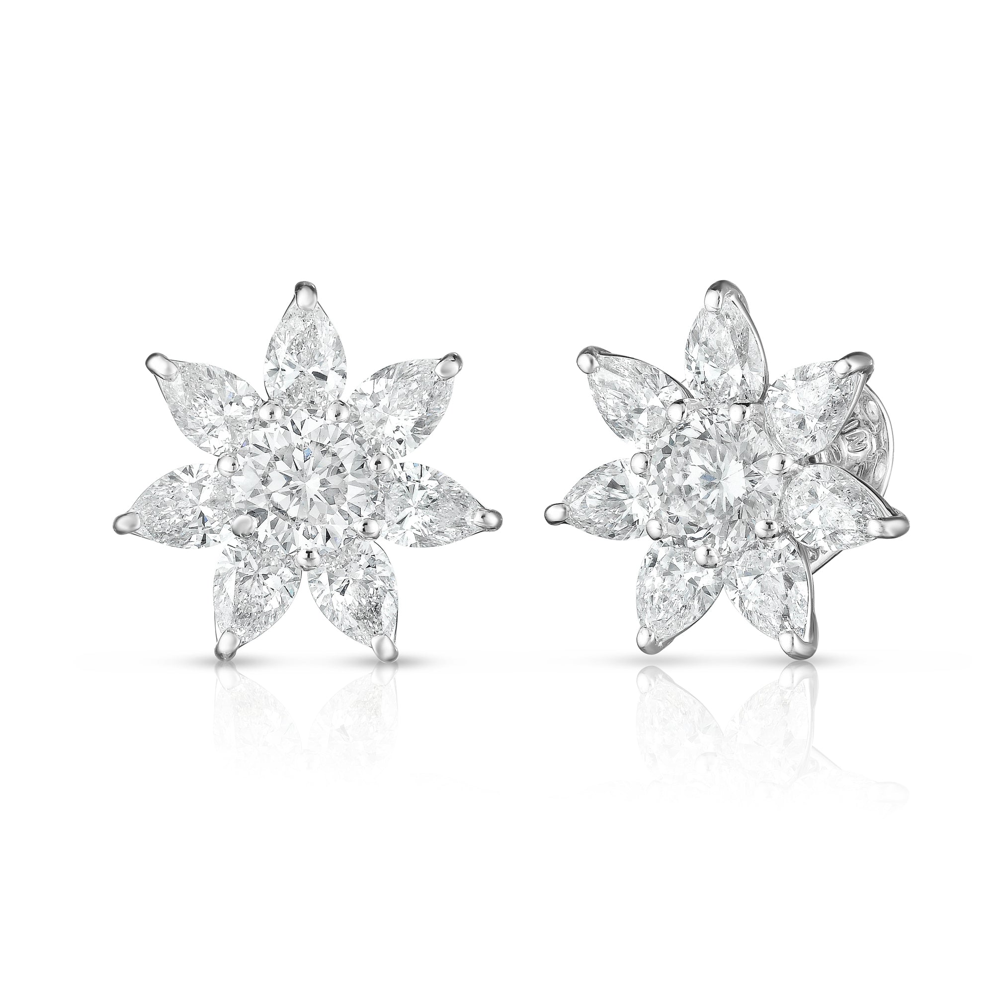 18K WHITE GOLD STELLE DIAMOND STUD EARRINGS - 2X 0.75CT CNT 12PS