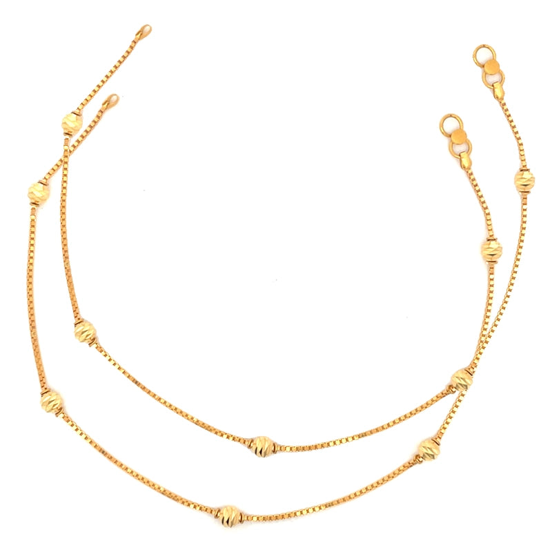 22K Yellow Gold Anklet