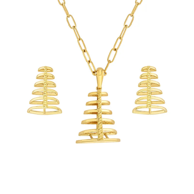 22K Gold Pendant Set with chain