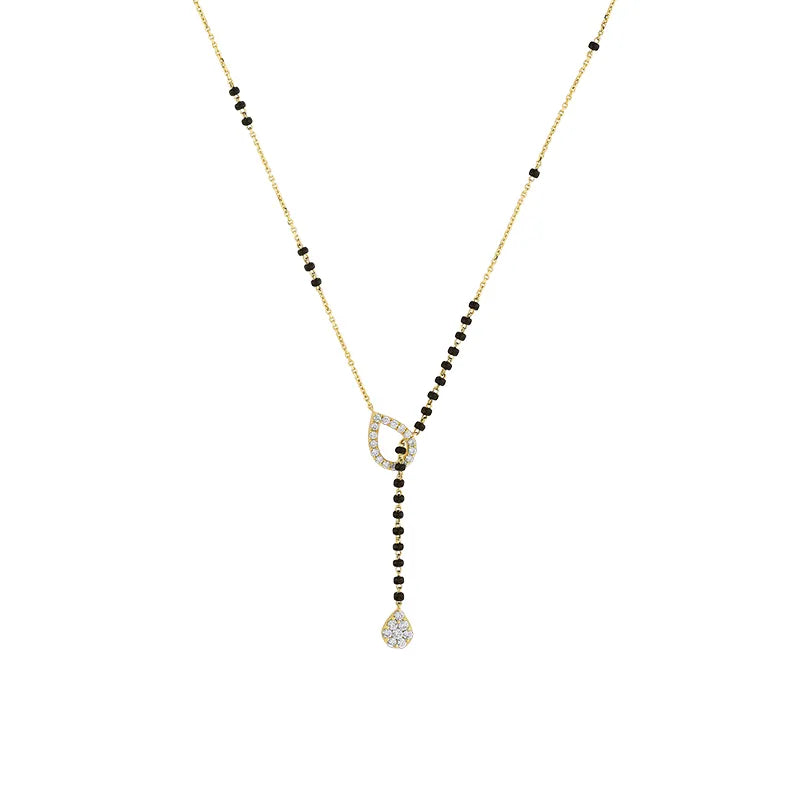 Modern Lariet Diamond Mangal Sutra in 18K gold