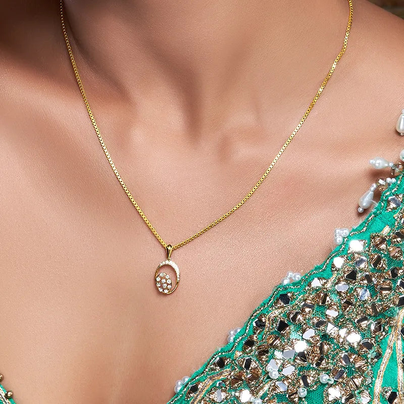 Minimal Duo - Gold Diamond Pendant Set