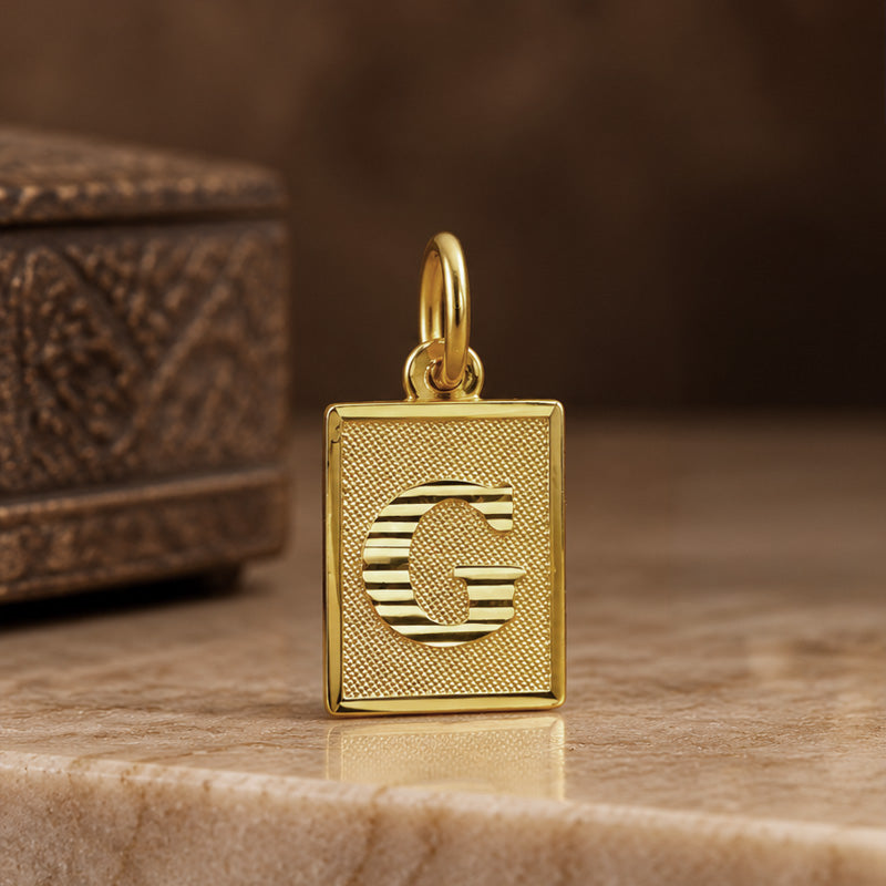 Contemporary Letter G pendant in 22K Yellow Gold
