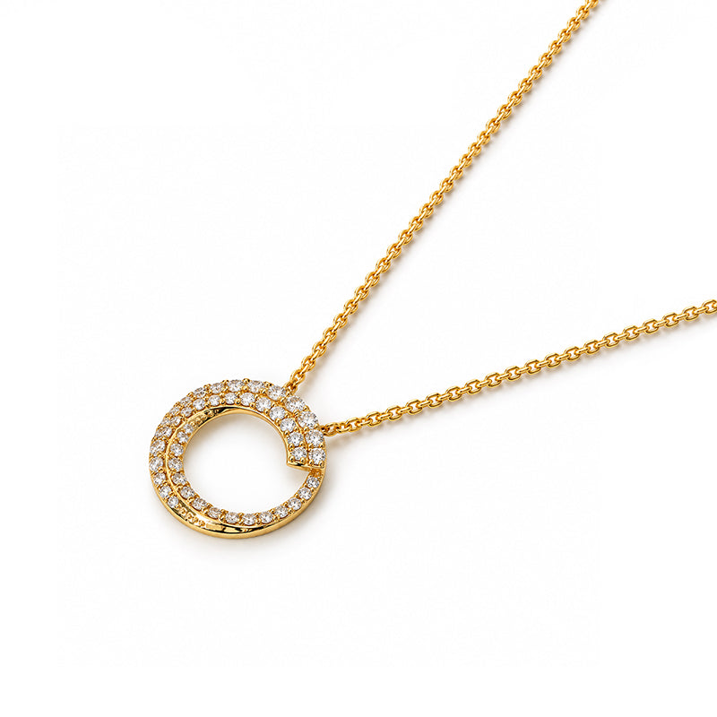 Elegant 18K Yellow Gold Necklace with 0.33 Carat Diamonds for Daily Wear