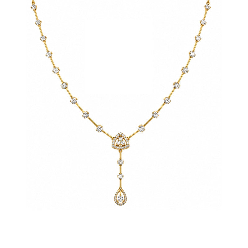 Delicate 18K Yellow Gold Necklace and Earring Set for Elegant Everyday Wear