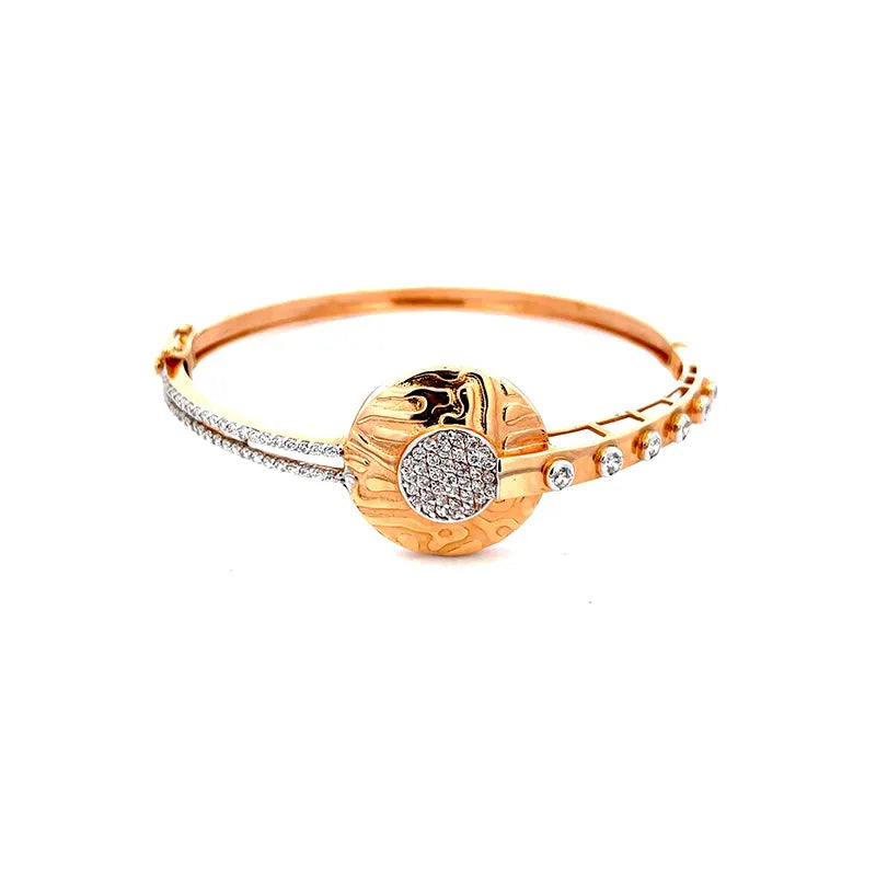 Textured 18K Rose Gold Bangle Bracelet