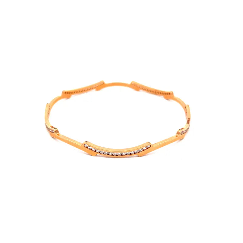 Set of 6 Gold bangles - 4 thin + 2 thick bangles, Size 2.6