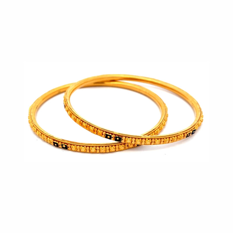 Elegant Gold Bangles Set of 2, Size 2.4