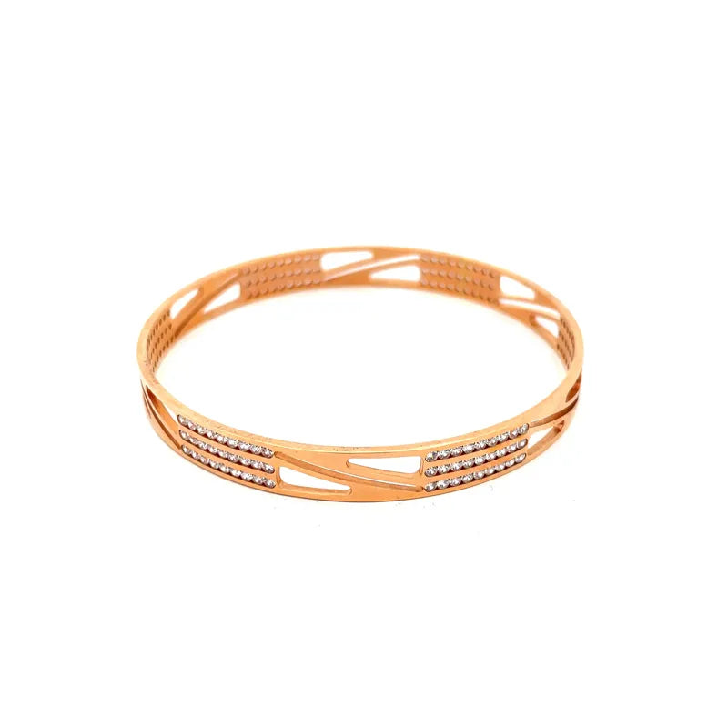 Elegant 18K Rose Gold bangles - Set of 2, Size 2.4