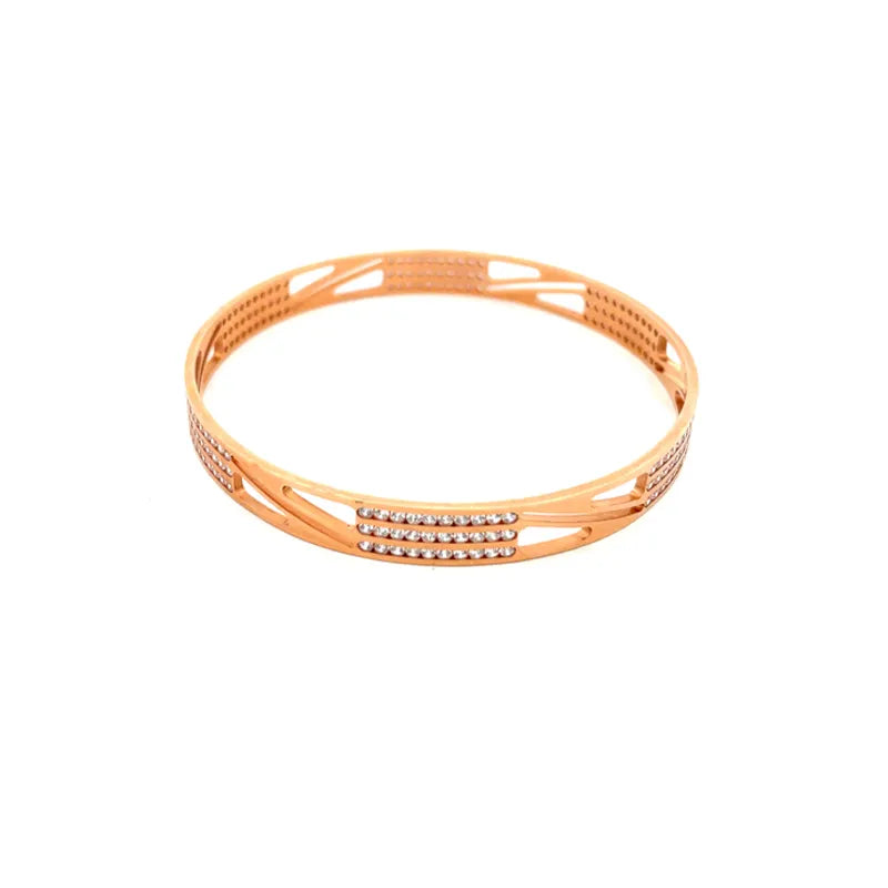 Elegant 18K Rose Gold bangles - Set of 2, Size 2.5