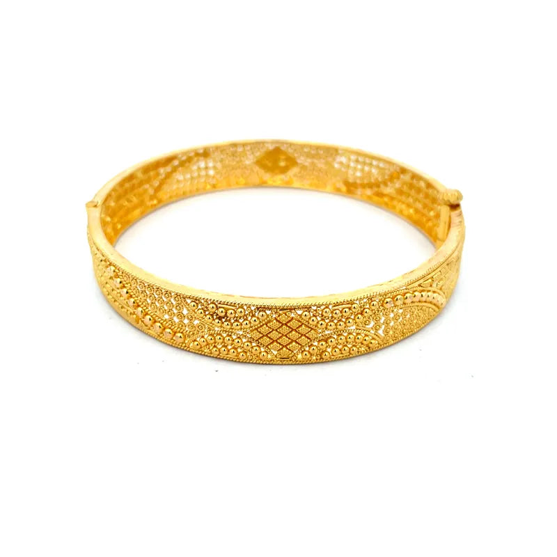 Elegant Gold Bangles - Set of 2 - Free size, side screw