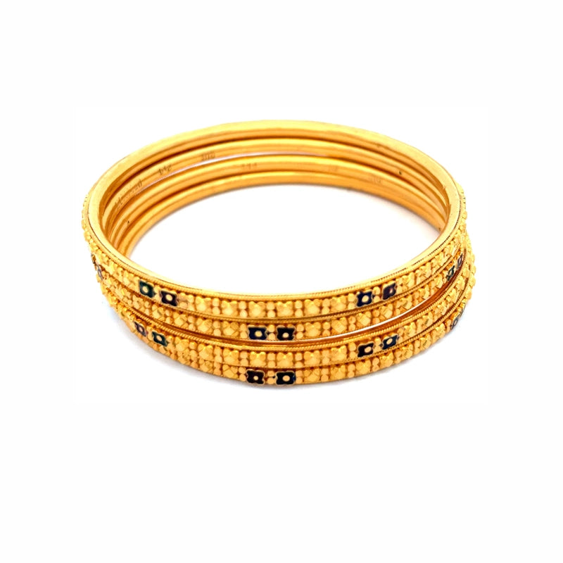Elaborate Gold Bangles - Set of 6, Size 2.4