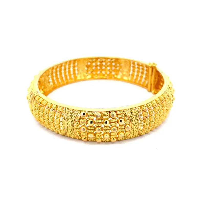 Elegant Gold Bangles - Set of 2 - Free size, side screw