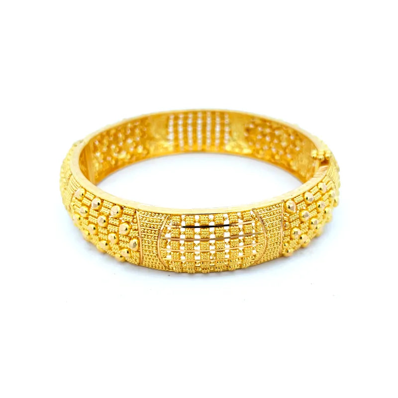 Elegant Gold Bangles - Set of 2 - Free size, side screw
