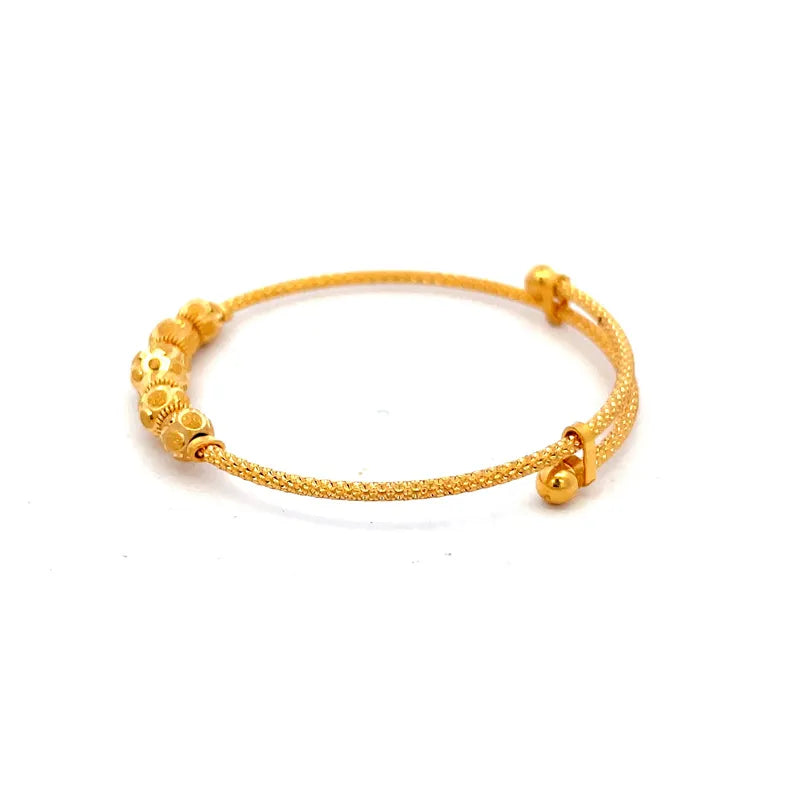 22K Yellow Gold Adjustable Baby Bangle Set of 2