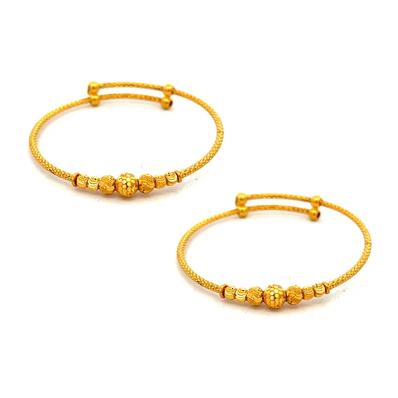 Beautiful 22K Yellow Gold Baby Bangle Set for Little Wrists and Cherished Memories