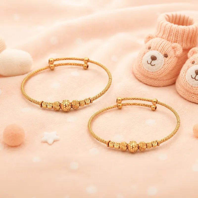 Beautiful 22K Yellow Gold Baby Bangle Set for Little Wrists and Cherished Memories