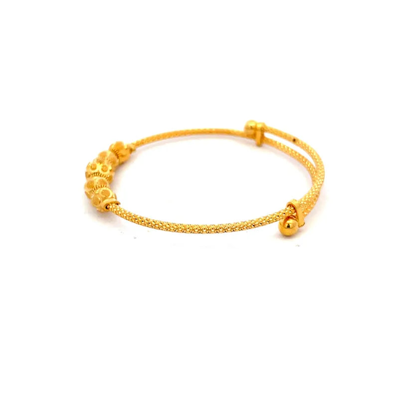 Elegant 22K Yellow Gold Baby Bangle Set for Delicate Wrists