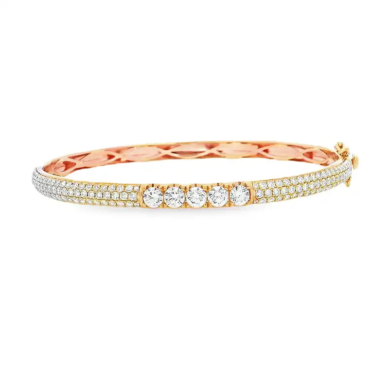 Gold Diamond Bangle Bracelet