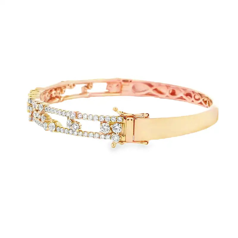 Gold Diamond Bangle Bracelet
