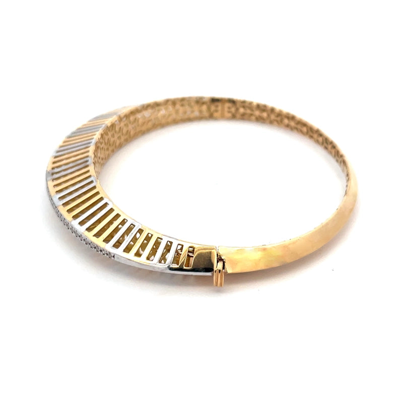 Elegant 18K Two Tone Gold Bangle Bracelet for Women with Sophisticated Style