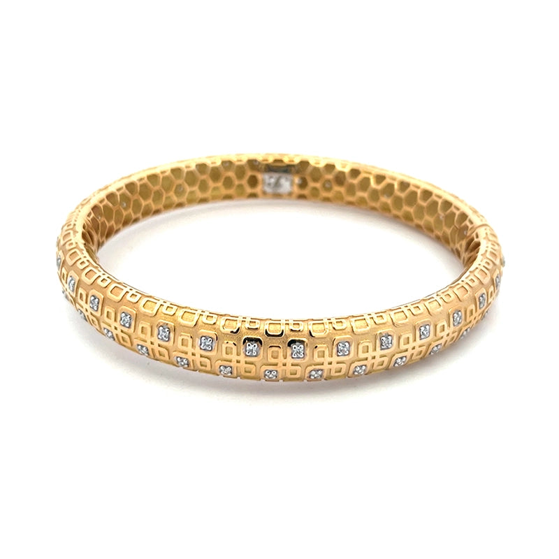 18K Two Tone Gold Bangle Bracelet Elegant Timeless Design for Women