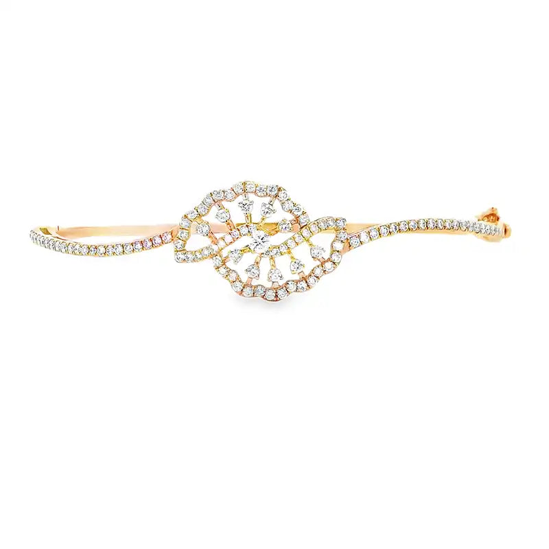 Gold Diamond Bangle Bracelet