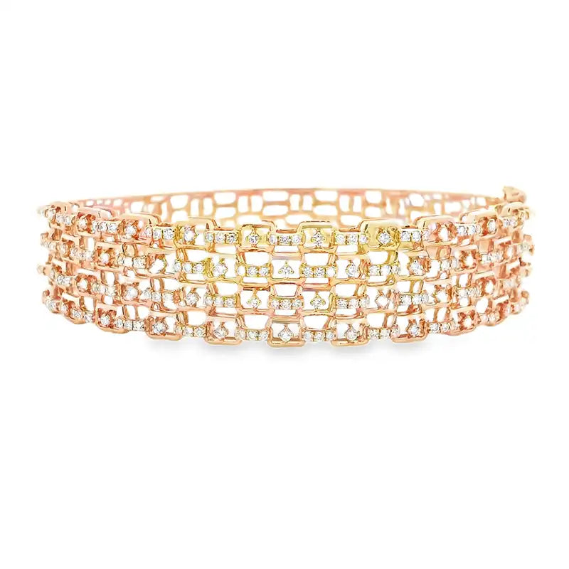 Gold Diamond Bangle Bracelet