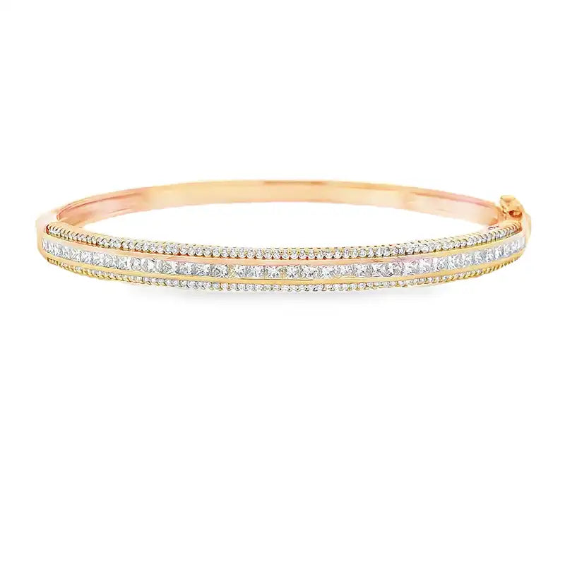 Gold Diamond Bangle Bracelet