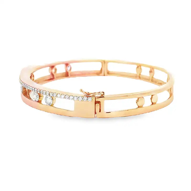 Gold Diamond Bangle Bracelet