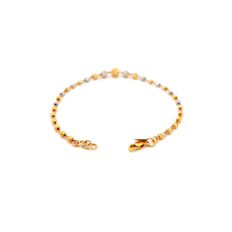 Beautiful 22k Two Tone Gold Bracelet for Women Size 7.3 Inch