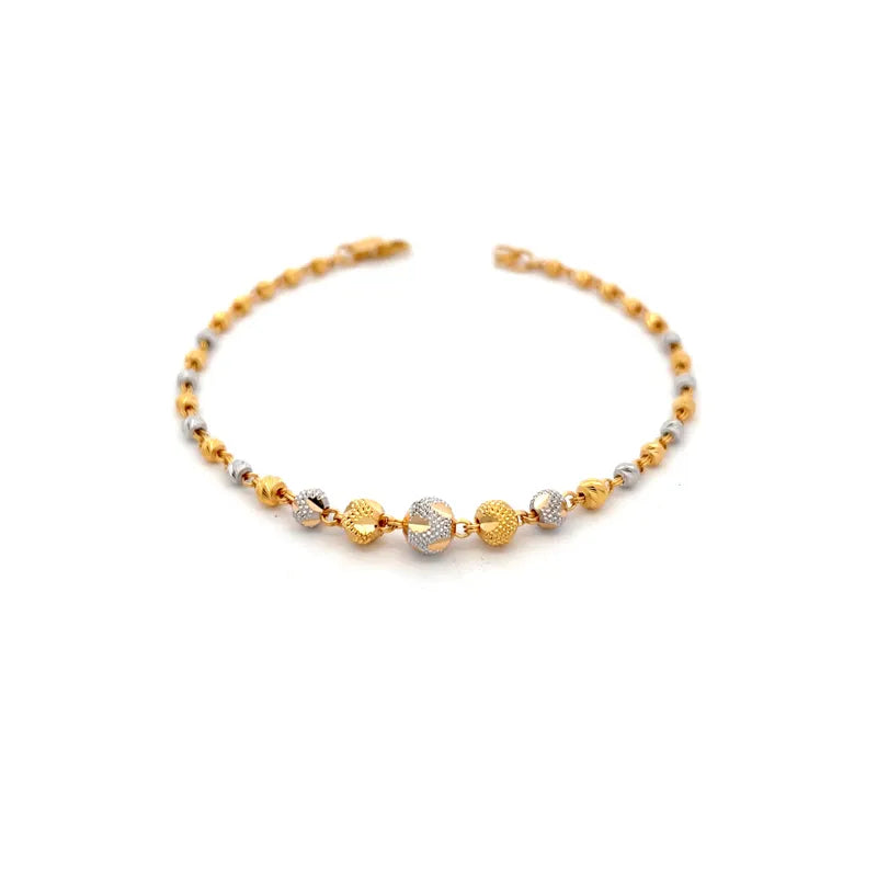 Beautiful 22k Two Tone Gold Bracelet Size 7.3 Inch Elegant Everyday Wear