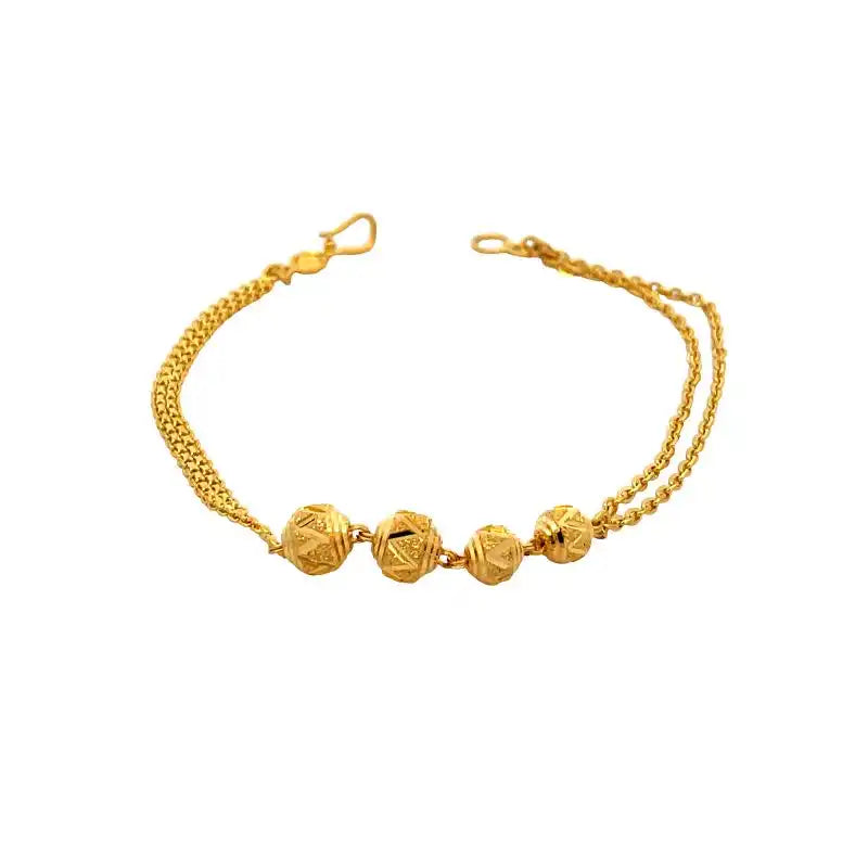 Elegant 22K Yellow Gold Delicate Chain Link Bracelet for Women Subtle Wrist Adornment