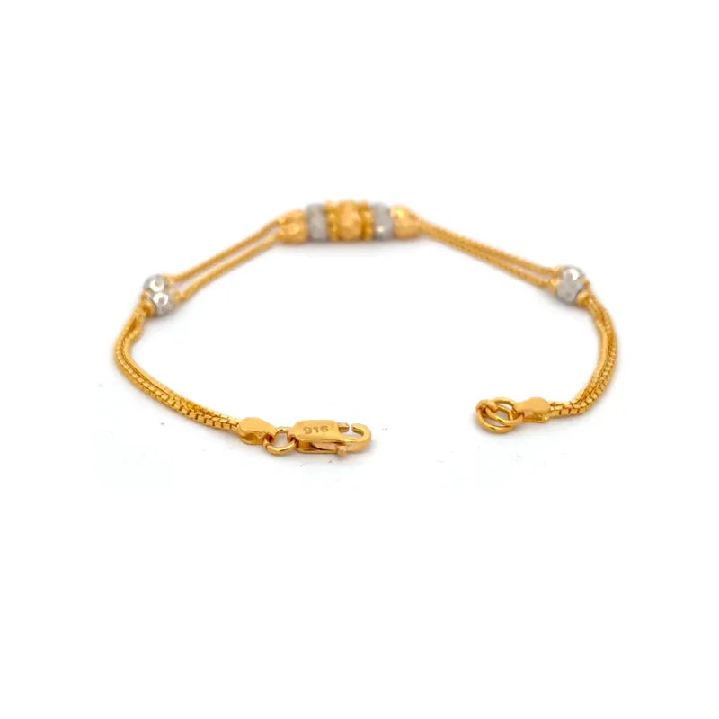 Elegant 22k Two Tone Gold Bracelet Size 7.5 Inch for Everyday or Special Occasions