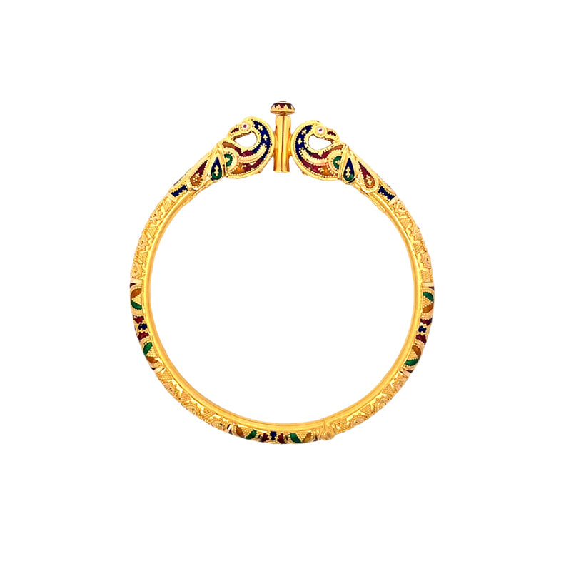 Elegant 22K Yellow Gold Antique Bangles with Timeless Design and Beautiful Craftsmanship