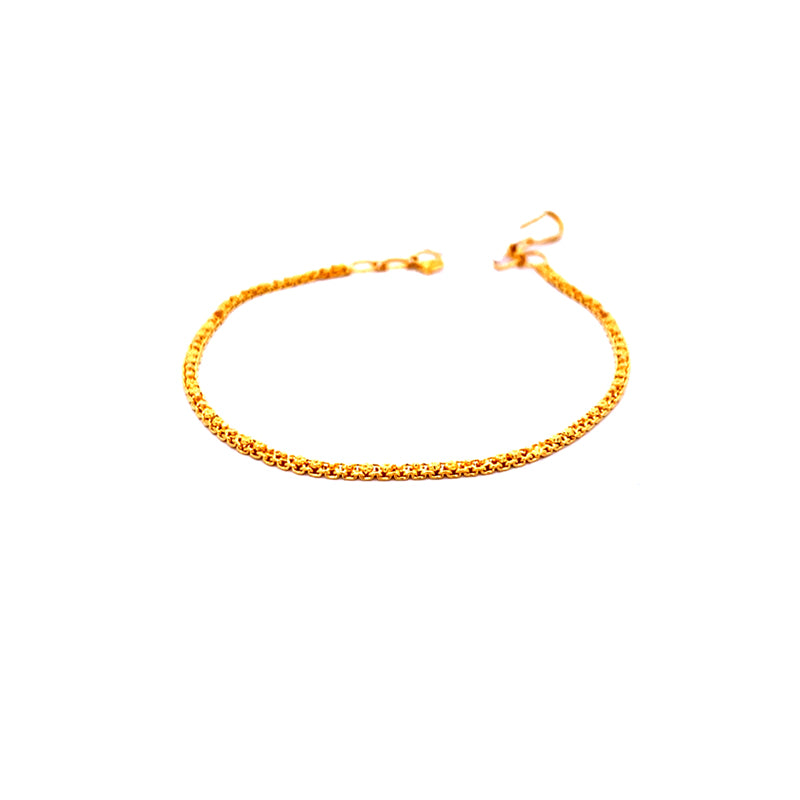 Elegant 22K Yellow Gold Chain Bracelet for Women - Beautifully Crafted for Everyday Wear