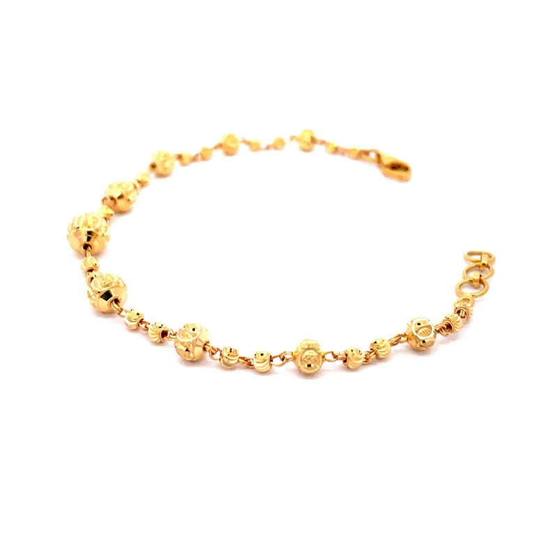 Elegant 22 Karat Yellow Gold Bracelet for Women, Simple and Beautiful Design 7.5 inch long