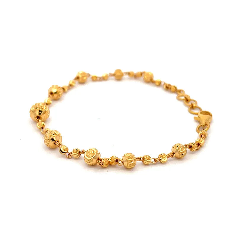 Elegant 22 Karat Yellow Gold Bracelet 7.5 inch Long for Women