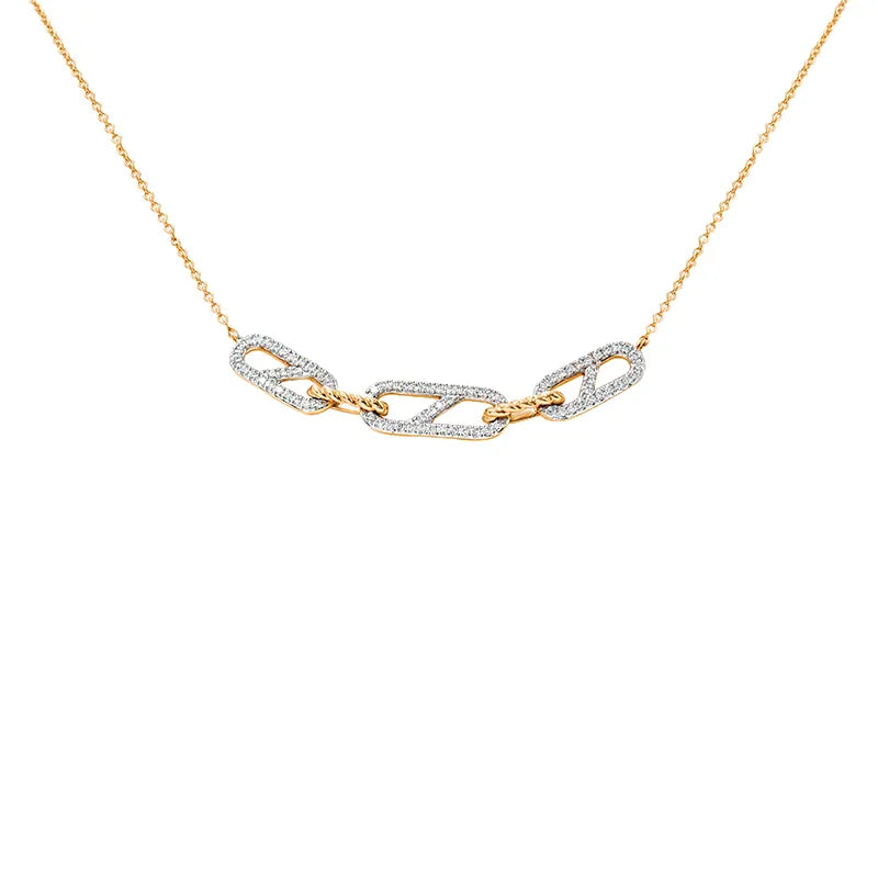 Links Chain Necklace in Gold and Diamonds