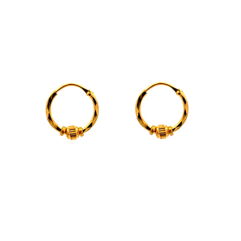 Classic 22K yellow gold hoop earrings perfect for everyday elegance and comfort